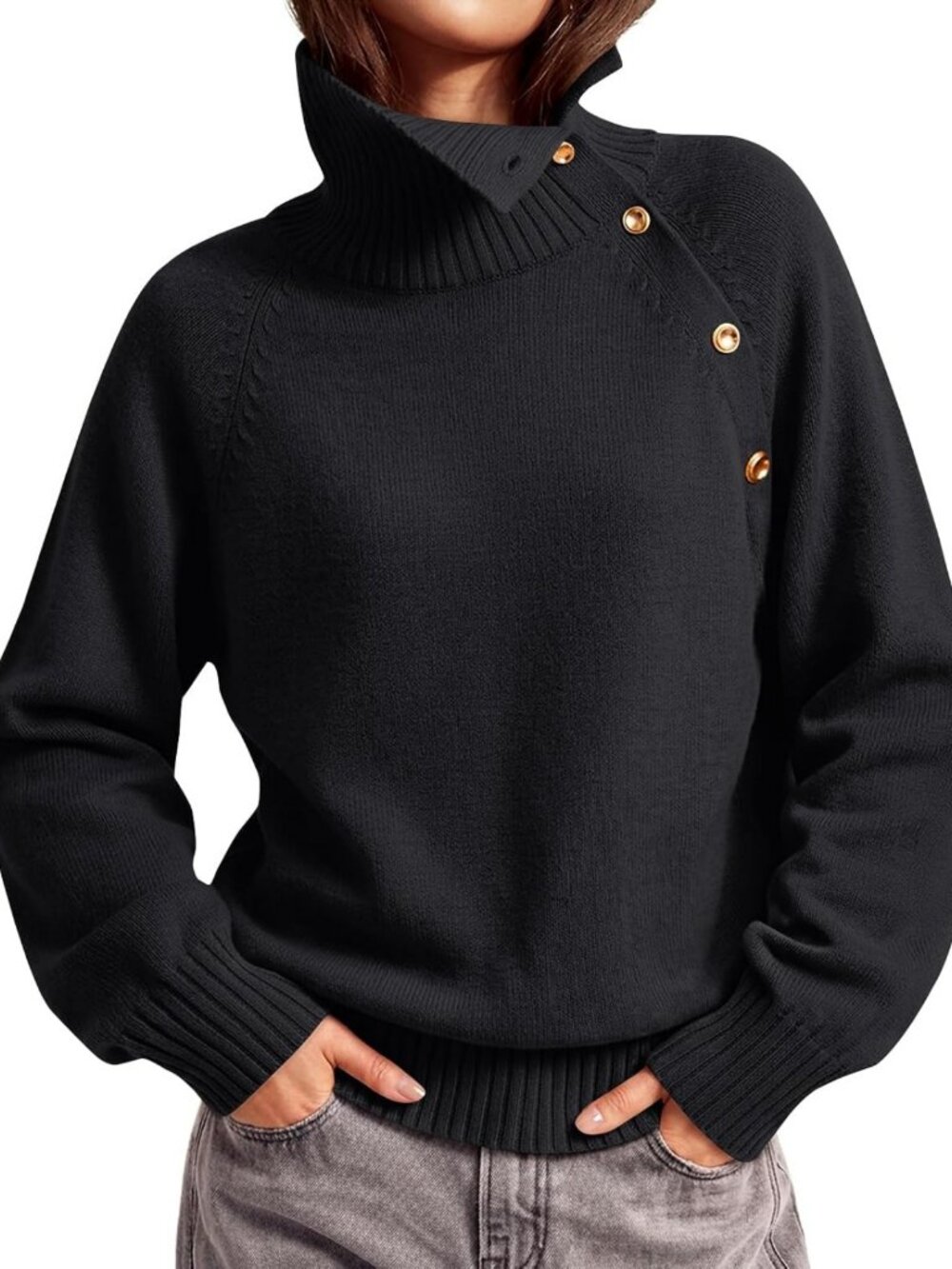 Chic Oversized Turtleneck Knit Sweater for Women - Trendy Fall Fashion Essential